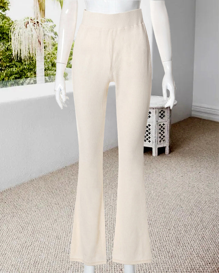 Pantalon slim micro-évasé uni