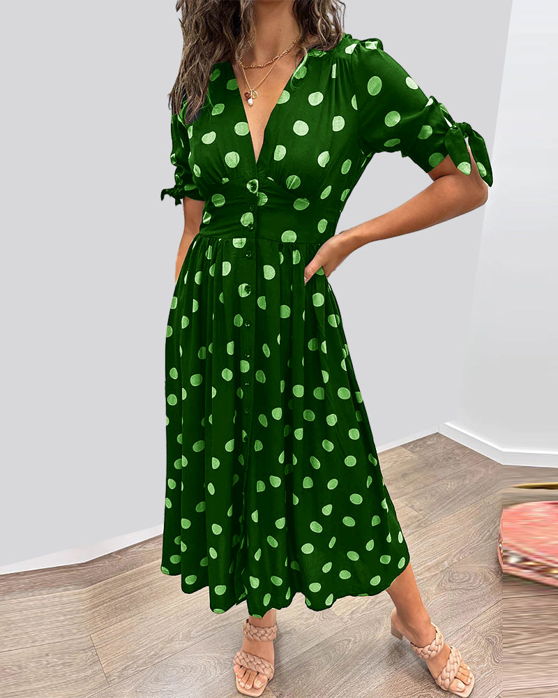 Monique™ | Élégante Robe à Pois