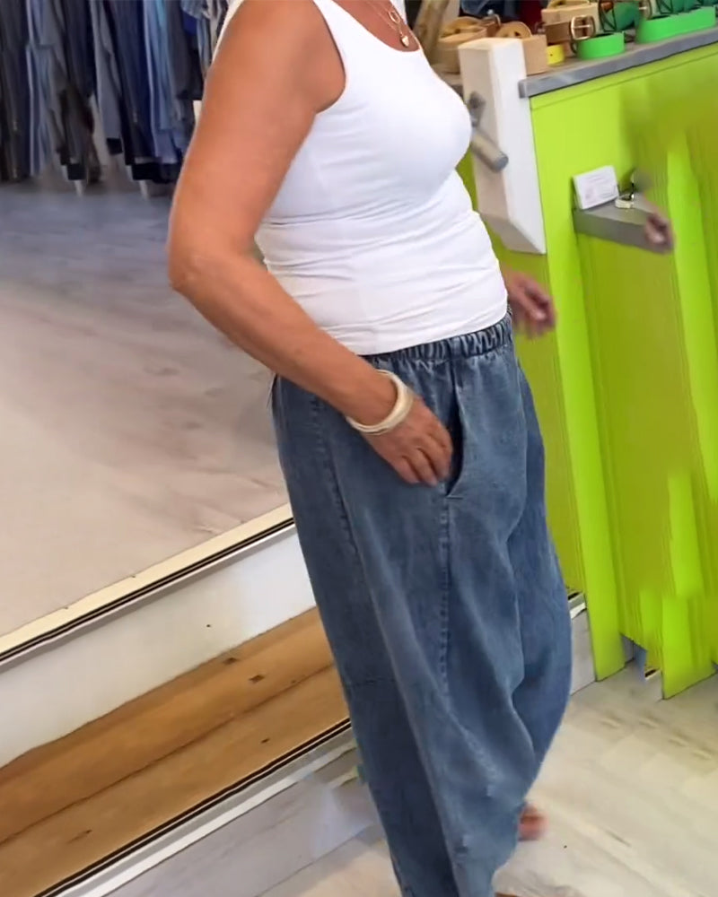 Jean Décontracté À Taille Élastique